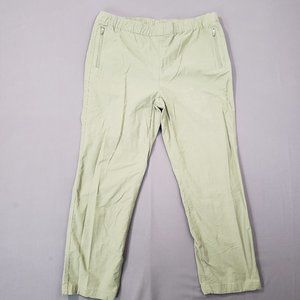 Eddie Bauer Crop Pant Womens 12 Olive Green Relaxed Fit Patina Dye